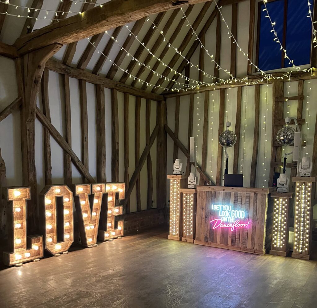 Uplighting Essex Wedding before