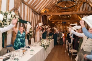 NAPKIN WAVING GRAND ENTRANCE VILLIERS BARN ESSEX