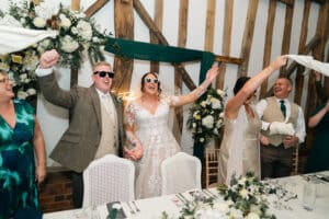 NAPKIN WAVING GRAND ENTRANCE VILLIERS BARN ESSEX